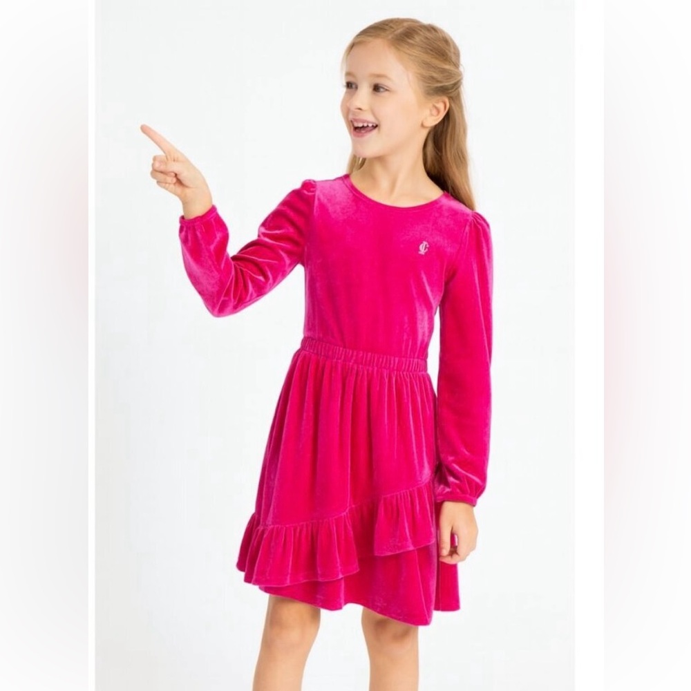 NWT Juicy Couture Fuchsia Velvet Kids Dress